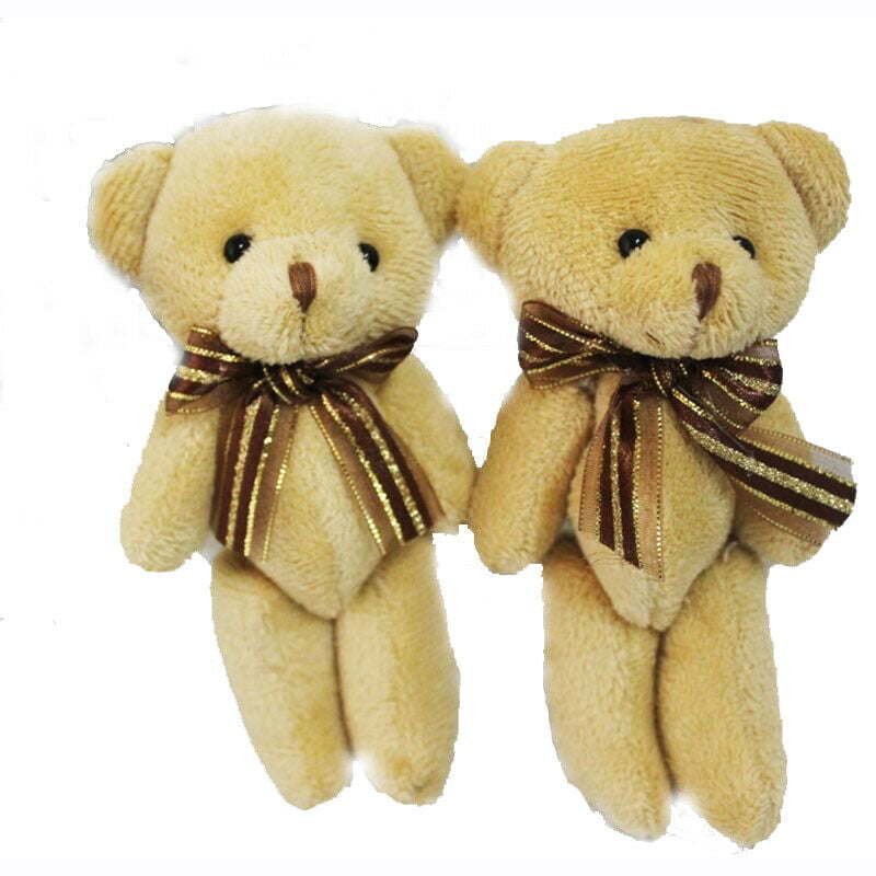 Cute White Cream Plush Baby Teddy Bear Soft Toy Ribbon Gender Reveal Party Gift 
