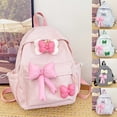 thumbnail image 2 of FUZHIQ Gingham Bow School Backpack for 1st 2nd 3rd 4th 5th Grade, 3D Bow Decor Cute Bookbag, Lightweight Casual Elementary School Bag, Black, 2 of 4