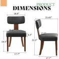 thumbnail image 5 of Merluxy Kitchen Chairs Set of 2, Modern Linen Chairs with Upholstered Curved Backrest & Seat, Hardwood Frame, Dark Grey, 5 of 6