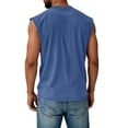 thumbnail image 4 of Inglocry Men's Tank Tops Sleeveless Muscle Shirts, Cotton Acid Wash Loose Fit Workout Tanks Tees for Running Beach 2026 Royal Blue M, 4 of 4