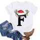 thumbnail image 1 of Puntoco Camiseta informal de manga corta con cuello redondo y estampado a la moda para mujer, 1 of 3