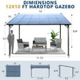 thumbnail image 5 of Unique Choice 10' x 12' ft Outdoor Pergola Gazebo,Wall-Mounted Lean to Metal Awning Gazebo with Roof,Large Heavy Duty for Patio,Decks,Backyard, 5 of 14