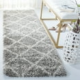 thumbnail image 3 of SAFAVIEH Hudson Amias Plush Geometric Shag Area Rug, Distressed Grey/Ivory, 4' x 6', 3 of 9