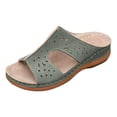 thumbnail image 5 of Rokment Women's Orthopedic Wedges Arch Support Slip on Dress Sandals Comfortable Fashion Casual Leather Platform Walking Slides Slippers for Beach Summer AG Size 6, 5 of 6
