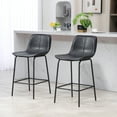 thumbnail image 2 of HOMCOM Tabourets de Bar Ensemble de 2, Chaises de Bar Rembourrées en Tissu Microfibre, 2 of 10