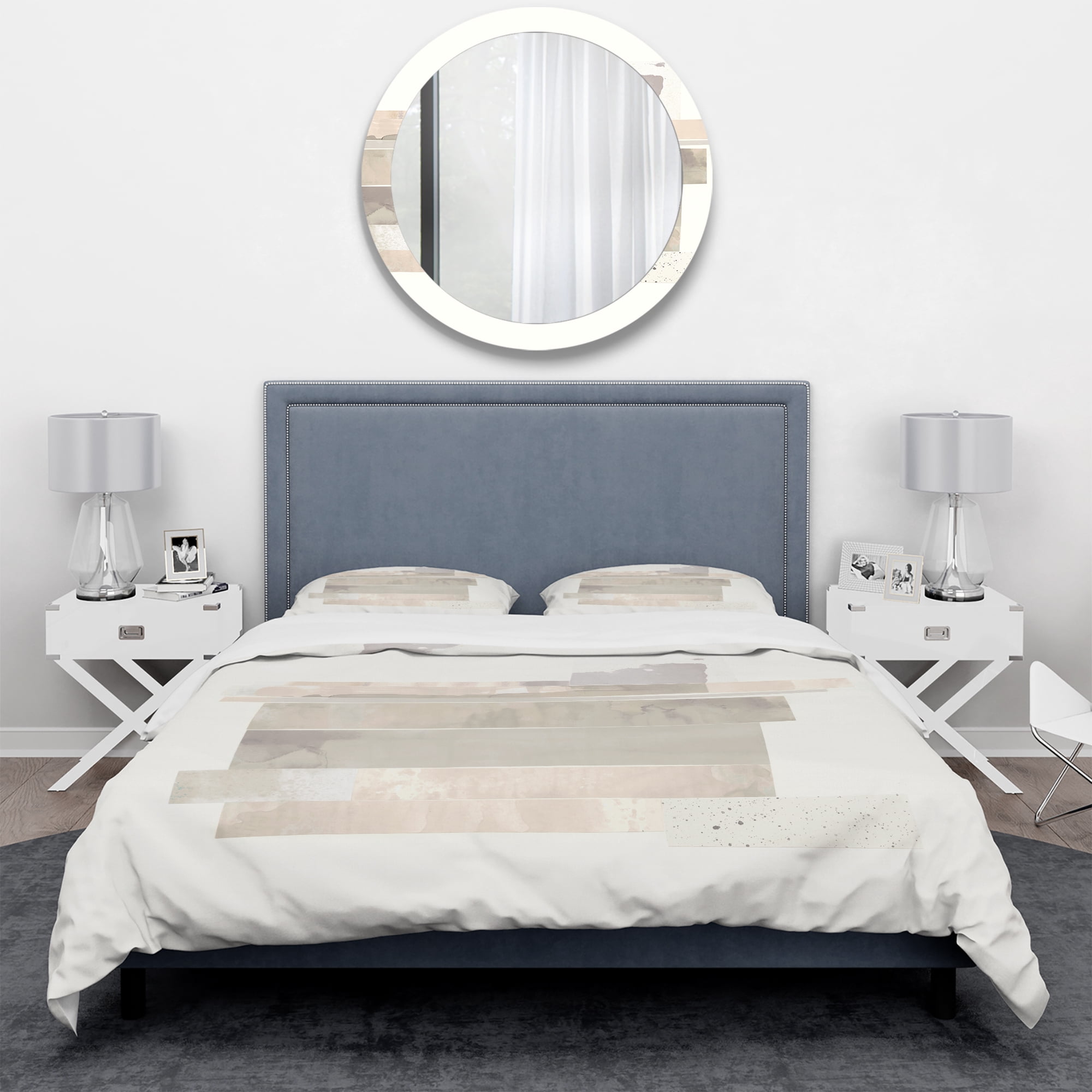 Designart 'Geometric Neutral Form II' Geometric Duvet Cover Set