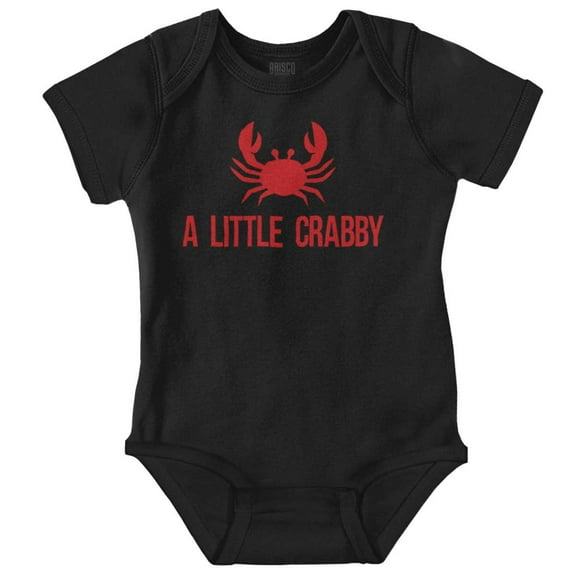 A Little Crabby Cranky Beach Lover Romper Boys or Girls Infant Baby Brisco Brands 12M