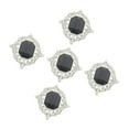 thumbnail image 1 of simhoa 5 Pieces Acrylic Rhinestone Buttons Flat Back for DIY Crafts Black, 1 of 5