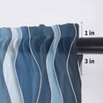 thumbnail image 5 of Abstract Blue Moire Valance Curtains for Kitchen/Living Room/Bathroom/Bedroom Window,Rod Pocket Small Topper Half Short Window Curtains Sheer Scarf,Gradient Coastal Ocean Geometric Waves 42"x12", 5 of 8