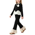 thumbnail image 7 of Spazoro Girls 2PC Outfit Sets, Elastic Waist Round Neck Long Sleeve Fall Matching Casual Clothing for Daily Wear Black Size 2-3T, 7 of 7