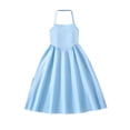 thumbnail image 3 of BFHHYA Big Girls School Uniform Dress Button Down Short Sleeve Collar Dress Teens Lightweight Summer Dress with Bow Tie 7-16 Y, 3 of 6