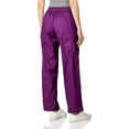thumbnail image 3 of WonderWink Womens Petite Wonderwork Pull-On Cargo Scrub Pant XX-Large Tall Eggplant, 3 of 4