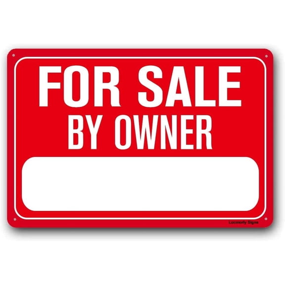 Aluminum Sign For Sale By Owner Sign, 12x16 Inch, Metal Home for Sale Sign