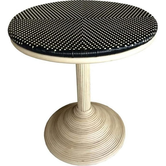 Padma's Plantation Rattan Bistro Table in Black & Beige