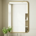 thumbnail image 4 of BEAUTYPEAK 24"x36" Wall Mirror Rounded Corners Hanging Vanity Mirror Gold, 4 of 8
