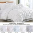 thumbnail image 5 of Chezmoi Collection Sydney 7-Piece Pinch Pleat Comforter Set, Lightweight Pintuck Bedding for All Season, King, White, 5 of 9