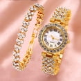 thumbnail image 3 of Reloj de mujer con patrón romano y diamantes, reloj de cuarzo, pulsera, reloj de mujer, 3 of 6