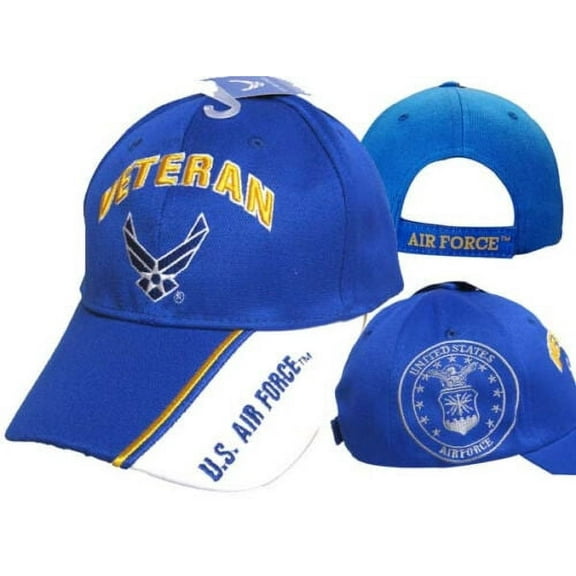 US Air Force Veteran Wings Royal Blue Embroidered Cap Hat LICENSED