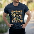 thumbnail image 2 of NAMTYQX Mens T-Shirts Lightweight Lounge Patterned Crew Neck Cool Plus Size Airoft Casual Short Sleeve Relaxed Fit Hawaiian Shirt for Men Navy Size M, 2 of 5