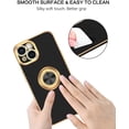 thumbnail image 4 of iPhone 15 Plus Case,Phone Case iPhone 15 Plus,Slim Fit Soft 360° Ring Holder Kickstand Magnetic Car Mount Supported Easy Clean Shockproof Protective Cover for iPhone 15 Plus 6.7", Black/Golden, 4 of 8