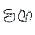thumbnail image 4 of Pendientes de acero inoxidable con forma de hélice y clip para la oreja shaofei color plata negro, 4 of 4