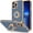 Blue Gray, variant on Case for iPhone 13 Pro Max Case with Ring Stand [360° Rotatable Ring Holder Magnetic Kickstand] [Support Car Mount] Transparent Hard PC Cover Shockproof Protective Phone Case, Clear