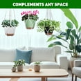 thumbnail image 6 of 3-Pack Self Watering Hanging Plant Pots with Macrame Hangers, Plastic Planters with Drainage Holes and Saucers, Indoor Outdoor Flower Pots, Includes 3 Ceiling Hooks, 7"/6"/5.5" (Multicolor), 6 of 8