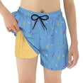 thumbnail image 2 of Boys Swim Trunks with Compression Liner Ice Cream Shorts Drawstring Quick Dry Swim Shorts for Boys Summer Beachwear, 2 of 5