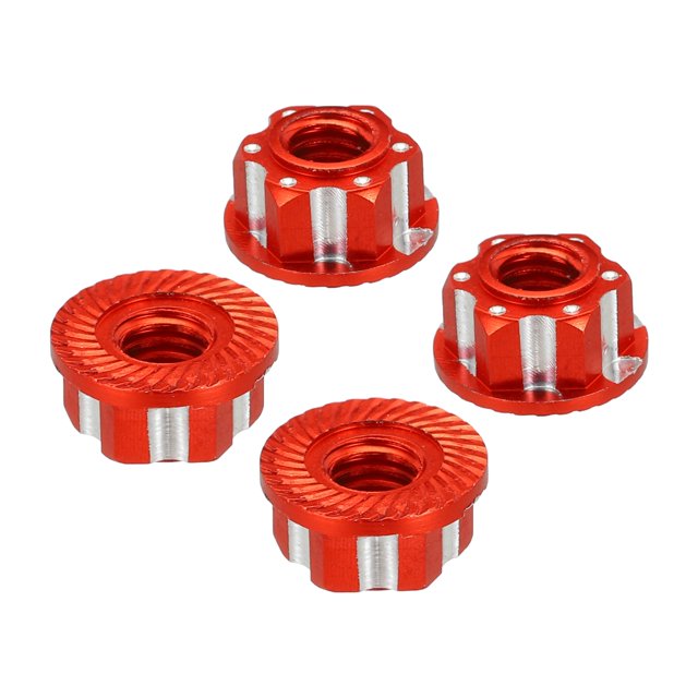 Tuercas Hexagonales de Aluminio Unique Bargains M4 Rojo 4Pcs