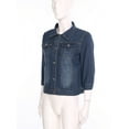 thumbnail image 1 of RUNQHUI Veste en Denim Décontractée pour Femme à Manches Courtes, Manteau en Jean Boutonné, Vêtement d'Extérieur avec Poche, Tenue Quotidienne, Bleu Foncé m, 1 of 8