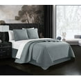 thumbnail image 2 of Chic Home Kora 7-Piece Scroll Quilt Set, King, Gray, 2 of 3
