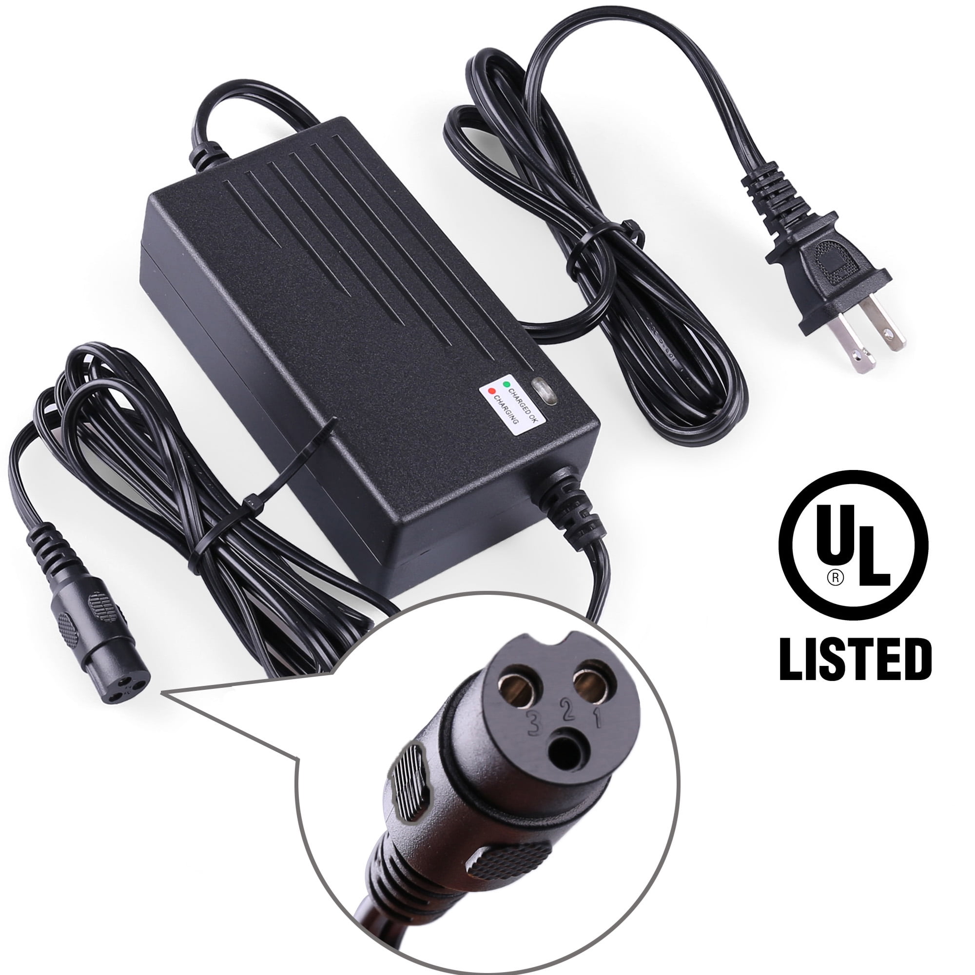 24V 2A Scooter Battery Charger For Razor E100 E200 E300 E125 E150 E500