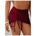 thumbnail image 4 of Conjunto de bikini MakeMechic con anillo halter para mujer, talla S, color granate, 4 of 5