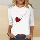 thumbnail image 1 of TaTaai Fashion Women's Round Neck 3/4 Sleeve Top, Heart Printed Loose Blouse, Soft Lightweight Fabric for Daily Home Casual Occasions Gift, 1 of 6