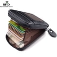thumbnail image 5 of Men's Wallet Leather Credit Card Holder RFID Blocking Zipper Pocket ID Protection Purse, 5 of 7