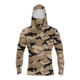 thumbnail image 2 of Men's UPF 50+ Sun Protection Hooded Shirt with Integrated Face Cover Long Sleeve Lightweight Rash Guard Shirts S Complexion, 2 of 4