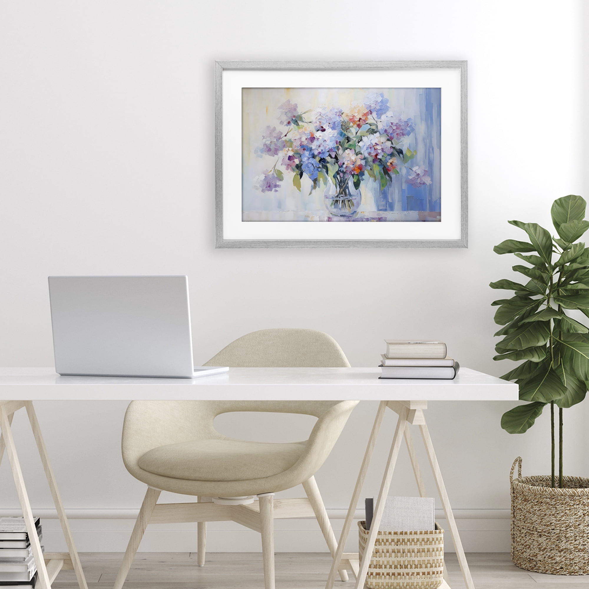Stupell Industries In Full Bloom Bouquet Gray Framed Print Under Glass, design by Creative Studio