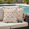 thumbnail image 4 of Valentine's Day Outdoor Waterproof Pillow Covers, Heart Love Modern Country Light Yellow Decorative Square Throw Pillowcase Sofa Cushion Sham for Patio/Couch/Chair, 18"x18" 2 Pack, 4 of 8