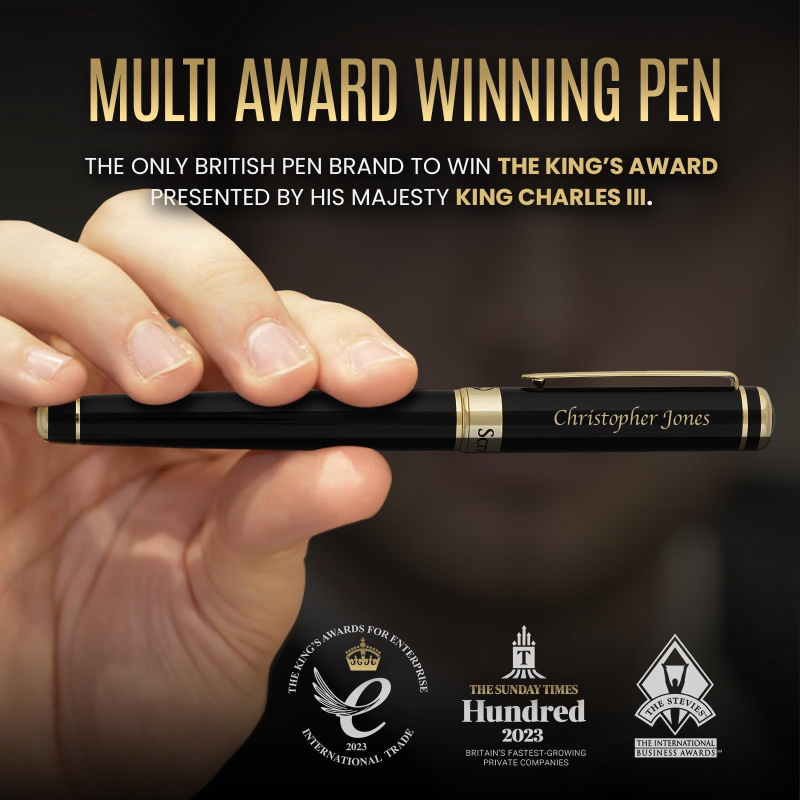 Personalized Black Rollerball Pen - Stunning Luxury  Jet Lacquer & Real Schmidt Ink Refill Engraved Roller Ball Gift For Men Women Custom Name Engraving