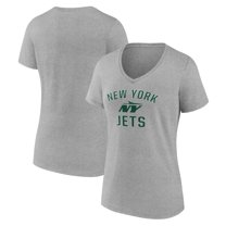 Women's Gray New York Jets Victory Arch V-Neck T-Shirt