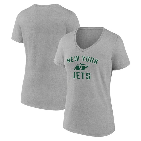Women's Gray New York Jets Victory Arch V-Neck T-Shirt