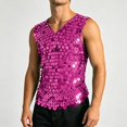thumbnail image 2 of Landzoo Vest For Men Sequins Sleeveless V-Neck Undershirt Summer Breathable Men Tank Tops Size L Purple, 2 of 6
