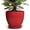 Red, variant on Ordivic 6 inch Mint Green Round Ceramic Planter with Drainage Hole & Saucer, Vertical Ribbed Flower Pot for Mint, Basil, Herbs, Calathea, Indoor Kitchen Counter Windowsill Decor