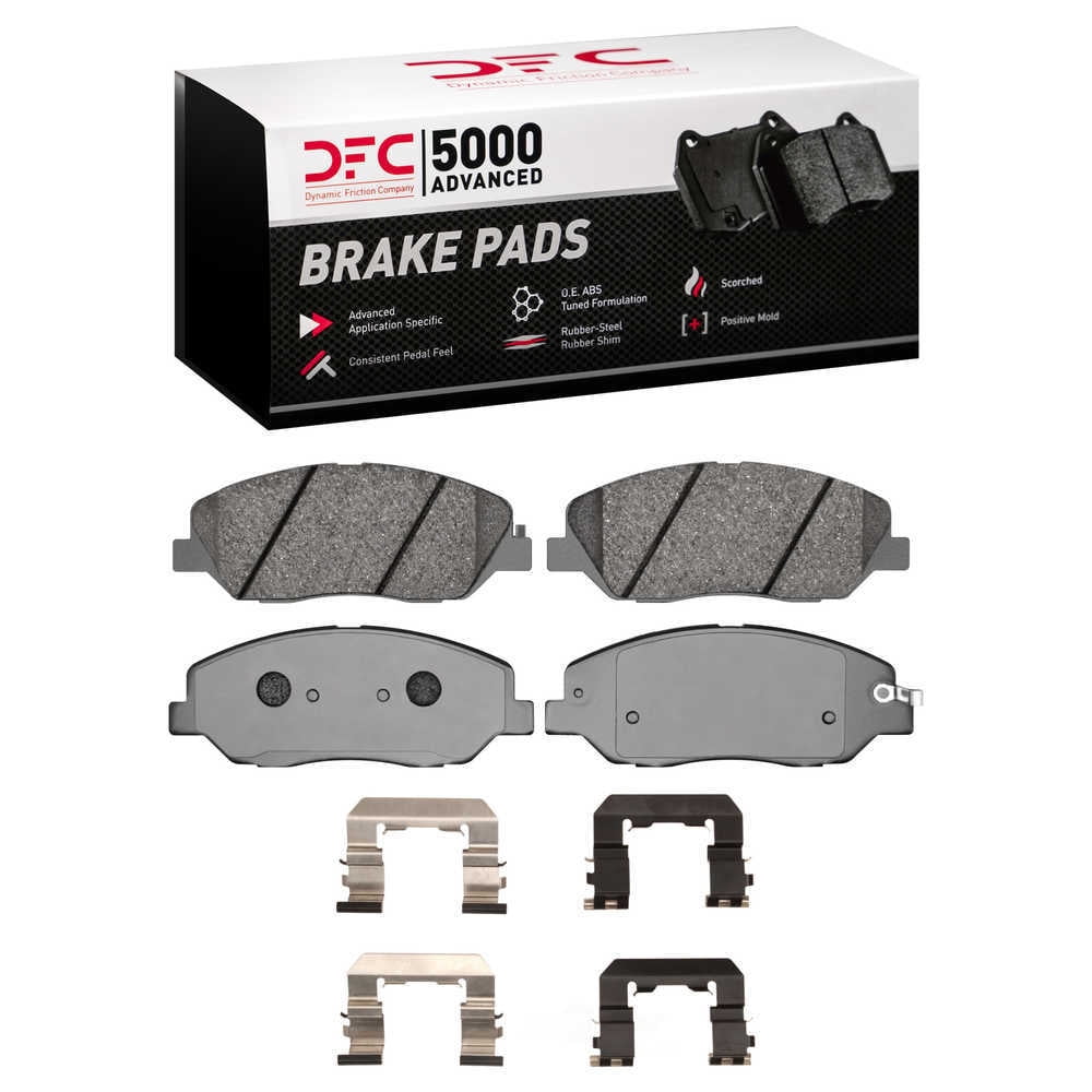 Dynamic Friction Company 1551-1384-01 DFC 5000 Advanced Brake Pads - Ceramic and Hardware Kit - OE