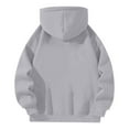 thumbnail image 4 of XINXIAOO Womens Hoodies Long Sleeve Hoodies Zip up Oversized Hoodie for Women Light Gray Hoodies Woman Womens Fall Clothes Preppy Teen Clothes, 4 of 4