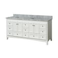 thumbnail image 6 of Abbey 72" Double Bathroom Vanity with White Cabinet and Carrara Marble Top, 6 of 6