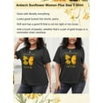 thumbnail image 6 of Anbech Butterfly Sunflower Plus Size T-Shirts for Women Graphic Let It Be Sunflower Print Oversize Short Sleeves T-Shirt with Round Neck, 6 of 9
