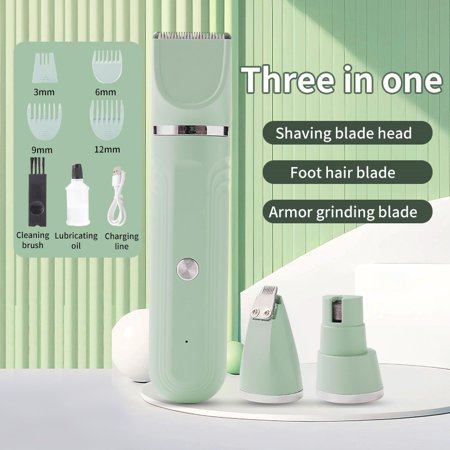 WHUDWHU Pet Grooming Clippers for Dogs & Cats - Low Noise Rechargeable Cordless Pet Hair Trimmer Waterproof Pet Shaver with Ceramic Blade & Guide Combs Paw Trimmer for Home Grooming