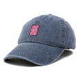 thumbnail image 5 of Dalix Pink Gummy Embroidered Cotton Dad Hat Baseball Cap Adjustable Womens in Washed Navy Blue, 5 of 5