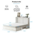 thumbnail image 3 of Puremind Lit Escamotable Format Grand avec Matelas, Lit Armoire avec Station de Recharge Intégrée et Tiroir de Rangement pour Chambre/maison/bureau, Blanc, 3 of 6